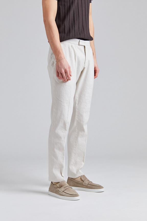 Onesto Pisa Pant Creme Cotton/Linnen-1